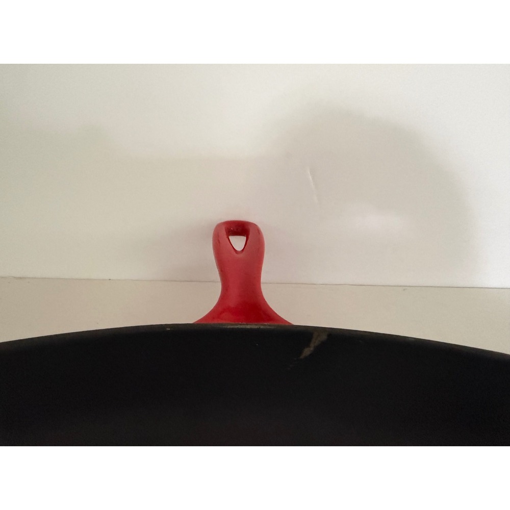 Le Creuset Red Enameled Cast Iron Square Grill Pan 26 France Luxury Classic - Picture 5 of 16